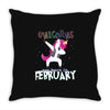 Born Unicorns-Born February Throw Pillow