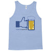 facebook parody beer thumbs up   people like this mens white t shirt Tank Top