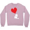 bird love heart animal graph note music party pop art gift Crewneck Sweatshirt
