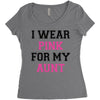 i wear pink for my aunt breast cancer Women's Triblend Scoop T-shirt
