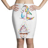 Cute Unicorn and Happy Cupcake Pencil Skirts