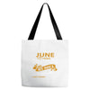 I'm a june woman I was born with my heart Tote Bags