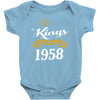 kings are born in 1958 Baby Onesie