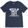 Real Men Coach Girls Softball Dad V-Neck Tee