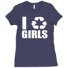 i recycle girls  funny Ladies Fitted T-Shirt