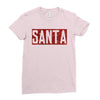 santa red glitter Ladies Fitted T-Shirt