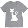 white cat funny V-Neck Tee