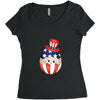 4th of July Peeking Baby Inside Egg Women's Triblend Scoop T-shirt