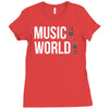 music on world off Ladies Fitted T-Shirt