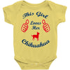 this girl love her chihuahua Baby Onesie
