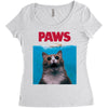 Jaws Parody Paws Women's Triblend Scoop T-shirt
