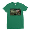 dinosaur attack Ladies Fitted T-Shirt