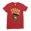 vegan pizza power Ladies Fitted T-Shirt