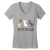 happy meowr Women's V-Neck T-Shirt
