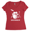 drummer drum kit indie rock music Women's Triblend Scoop T-shirt
