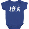 evolution of cricket white silhouette Baby Bodysuit