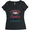 A January Girl Like A Flowers Women's Triblend Scoop T-shirt