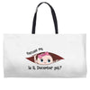 December Peeking Out Baby Girl Weekender Totes