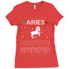 aries  christmas ugly sweater Ladies Fitted T-Shirt