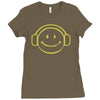 smiley dj techno,club,dance,music,rave retro Ladies Fitted T-Shirt