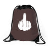 middle finger Drawstring Bags