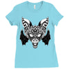 bat ornate Ladies Fitted T-Shirt