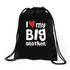 I Love My Big Brother Drawstring Bags