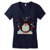 christmas t shirt santa reindeer penguin novelty xmas Women's V-Neck T-Shirt