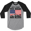 Lets Pray For Vegas, God Bless 3/4 Sleeve Shirt