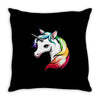 rainbow unicorn Throw Pillow