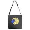 time travel to the moon Adjustable Strap Totes