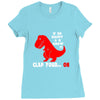 funny dino Ladies Fitted T-Shirt
