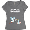 Baby On Board with Stork Women's Triblend Scoop T-shirt