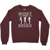 money over bitches graphic Crewneck Sweatshirt