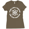 think like a proton and stay positive Ladies Fitted T-Shirt