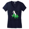 To The Disco (Unicorn Riding Triceratops) Women's V-Neck T-Shirt