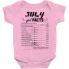 July Girl Facts Cancer Baby Onesie