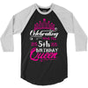 Celebrating With the 5th Birthday Queen 3/4 Sleeve Shirt