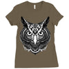 owl ornate Ladies Fitted T-Shirt