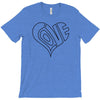 men's love heart outline valentine's day t shirt T-Shirt