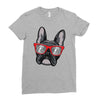 frenchie hipster Ladies Fitted T-Shirt