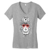 girl and skull Women's V-Neck T-Shirt