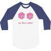 all natural 20 breasts dice 3/4 Sleeve Shirt