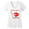 coffee lovers medical alert Women's V-Neck T-Shirt