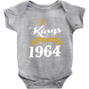 kings are born in 1964 Baby Onesie