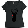 deer skull christmas Women's Triblend Scoop T-shirt
