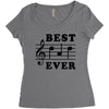 Best Dad Ever Funny Music Note Women's Triblend Scoop T-shirt