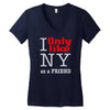 i only like ny as a friend Women's V-Neck T-Shirt