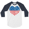 usa flag 2 3/4 Sleeve Shirt