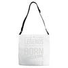 legends are born in november Adjustable Strap Totes
